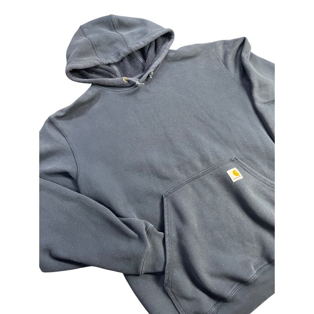 Carhartt Mens Navy Blue Original Fit Pullover Hoodie Sweatshirt L Cotton/Polyest